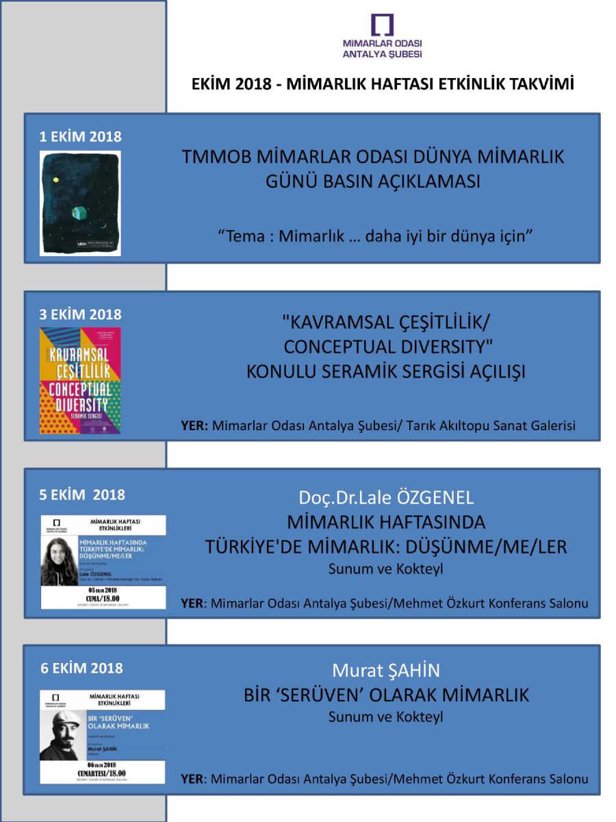2018 ekim ayi etkinlik takvimi