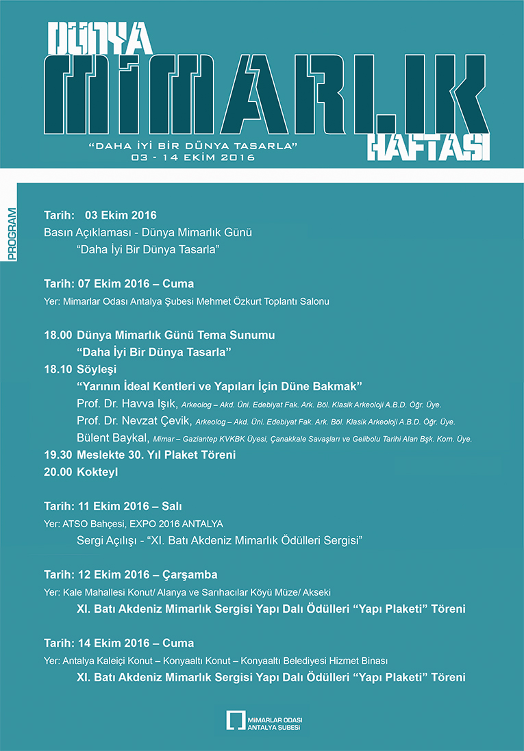 http www antmimod org tr 2016 dunya mimarlik haftasi etkinlik programi