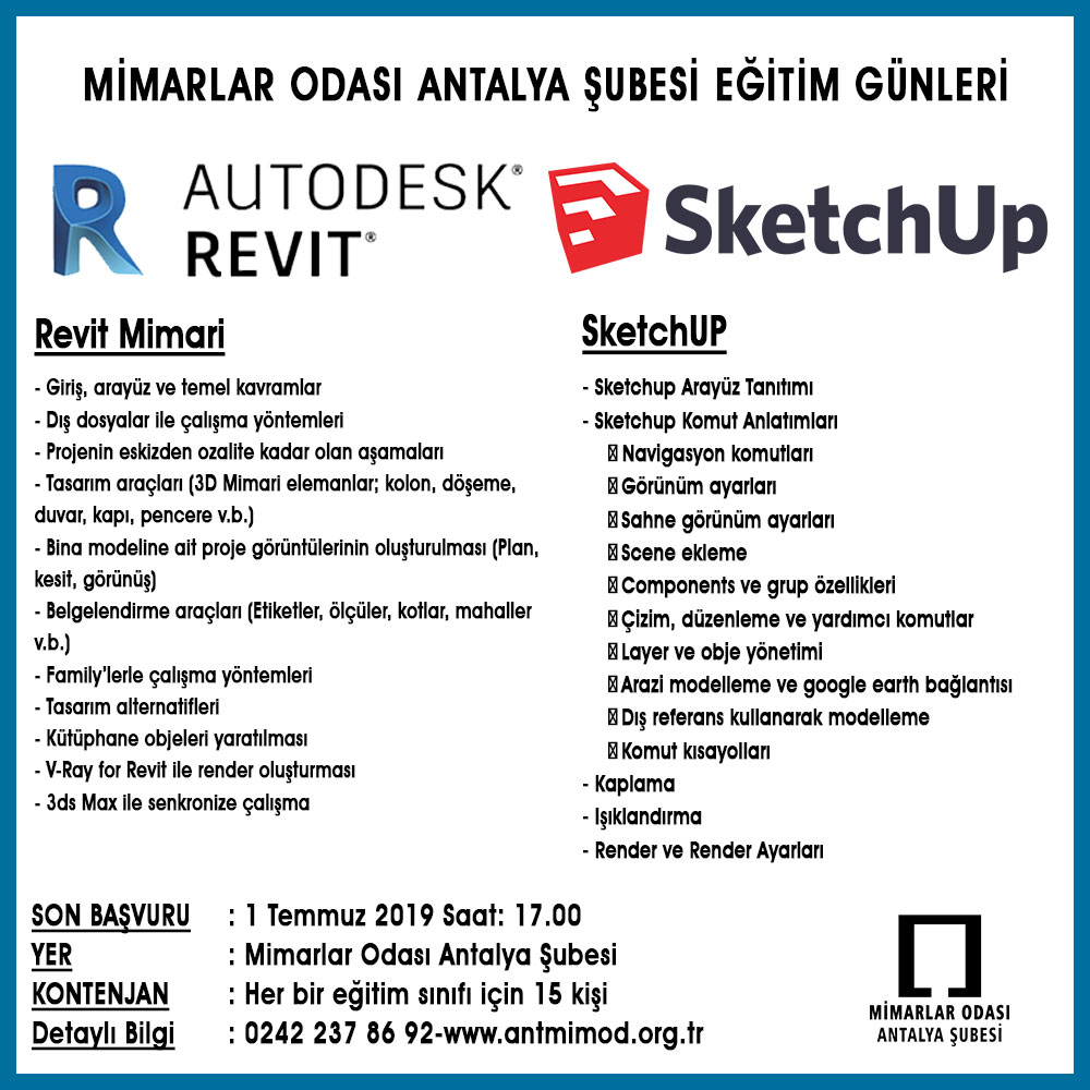Revit Ve Sketchup Egitimi Basliyor