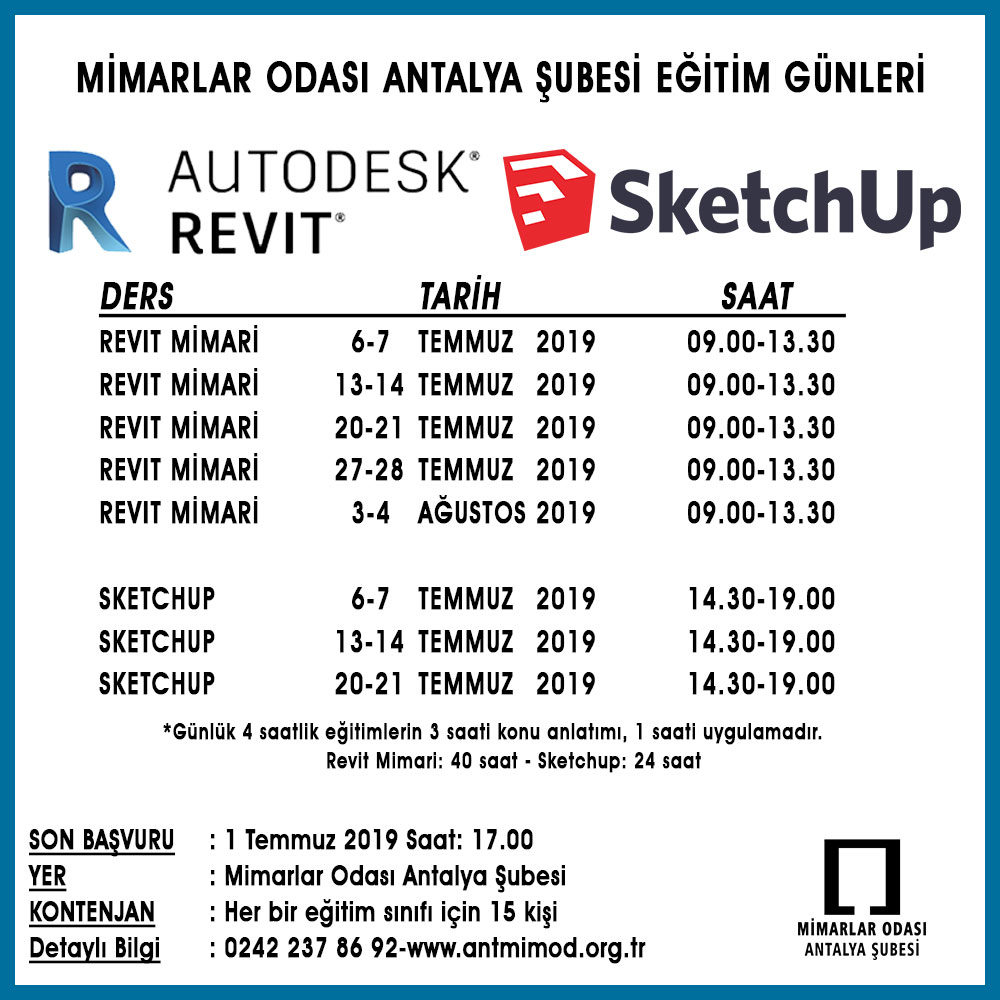 Ana Sayfa Haberler Revit Ve Sketchup Egitimi Basliyor